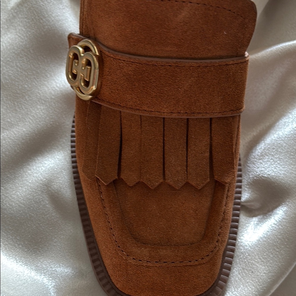 Sam Edelman Women’s Chunky Heel Brown Suede Loafers Size 7.5 Like New - Picture 4 of 5
